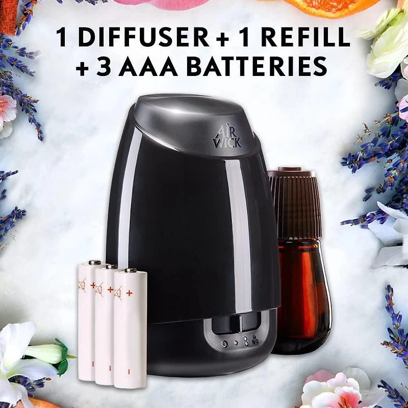 Air Wick Essential Mist Fragrance Oil Diffuser, Vanilla and Pink Papaya, 1 Diffuser+1 Refill, Air Freshener