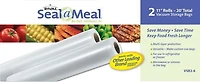 Seal-a-Meal Vacuum Sealer Bags, Rolls for Airtight Food Storage and Sous Vide, 11" x 9'