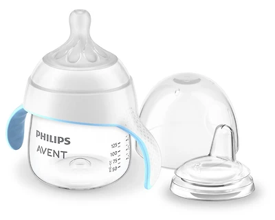 Philips Avent Natural Trainer Sippy Cup with Natural Response Nipple and Soft Spout, Clear, 5oz Cup, SCF263/01