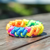 TINY HANDS Parachute Cord, Tie Dye, 100% Nylon 4 mm (0.16 in), 5.5 m (18 ft), Age 6+, Kids, Crafts