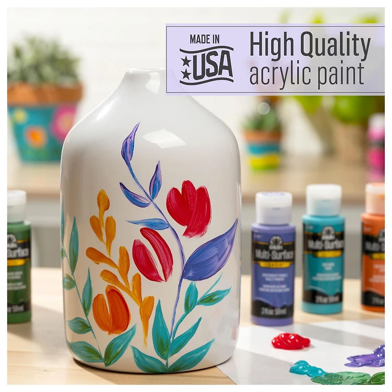 FolkArt Multi-Surface Satin Acrylic Paint, 2 fl. oz., Moon Yellow