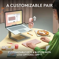 Logitech Pebble 2 Combo, clavier et souris sans fil, discrets et portables, personnalisables - Blanc