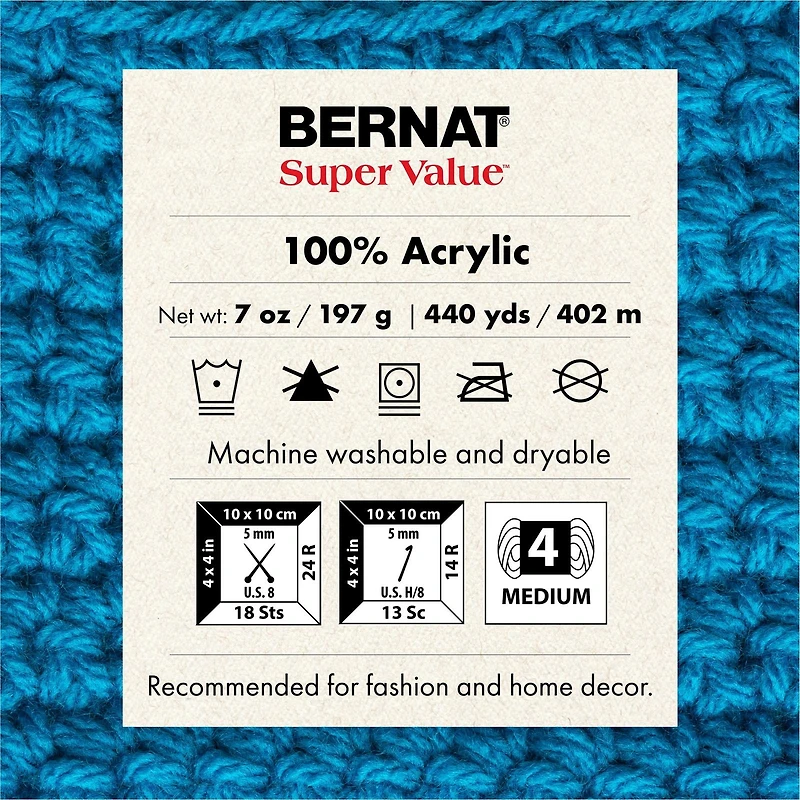 Bernat® Super Value™ Fil acrylique peigné n° 4 (moyen), Wisteria 7 oz/197 g 440 yards :