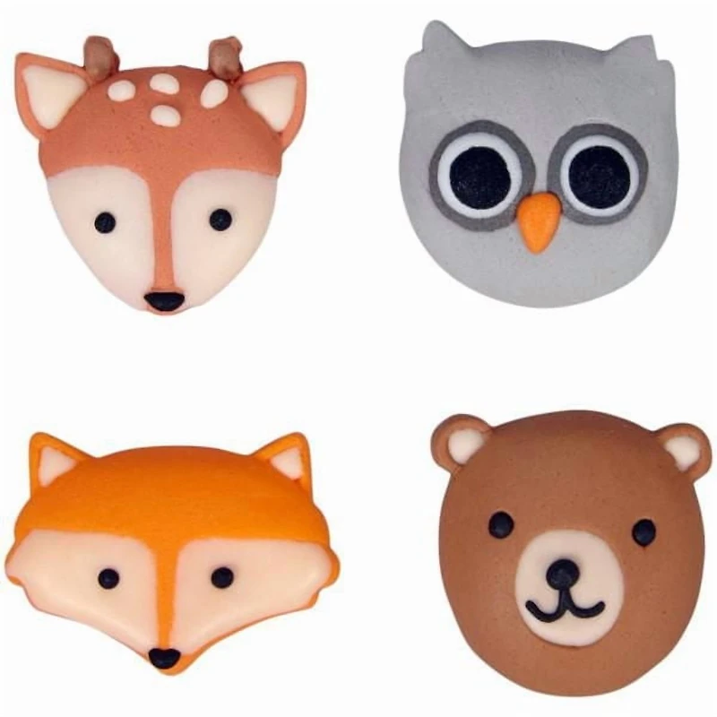 Wilton Deer, Owl, Fox and Bear Royal Icing Decorations, 1.34 oz. (12 Pieces)