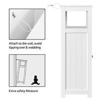 FullFurnique Wooden Freestanding Storage Bathroom Floor Cabinet w/ Drawers, White