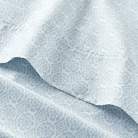 Better Homes & Gardens 300 Thread Count Cotton Sateen Bed Sheet Set, Suzani Blue Water, 4-Piece, King
