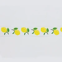 UNIQUE CREATIV, Ribbon, Printed Grosgrain, Lemon, 20mm x 5.4m (0.78" x 18ft)