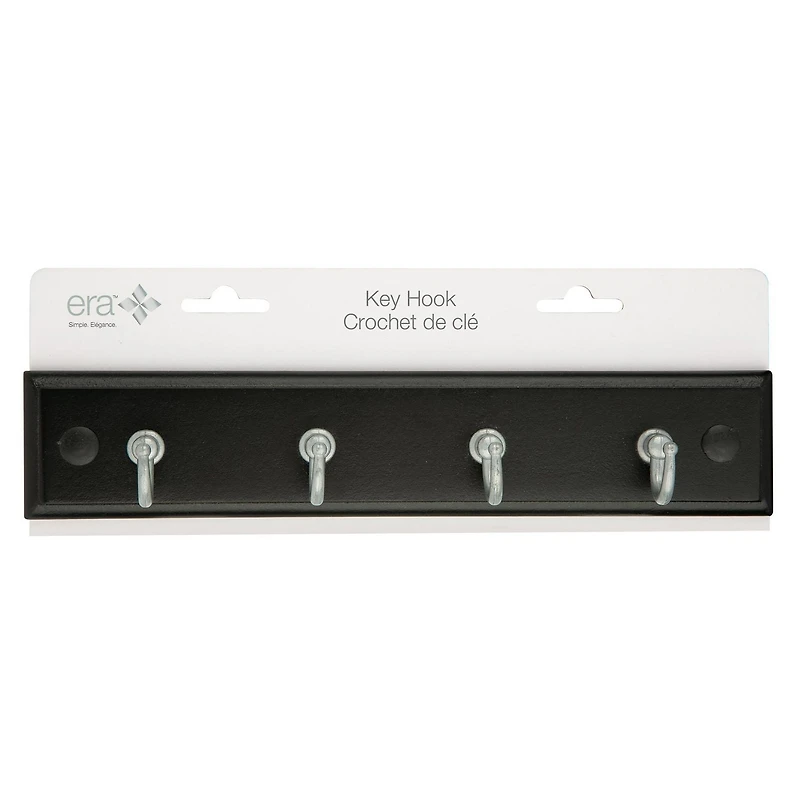 Era Classic Key and Hook Rail Black