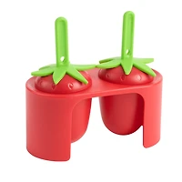 Mainstays 3-Piece Home-made Popsicle Mould, Strawberry Shape Set in Red and Green