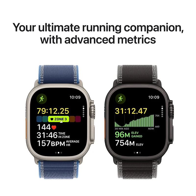 Apple Watch Ultra 3 GPS + Cellular 49mm Natural Titanium Case with Bright Blue Trail Loop - S/M
