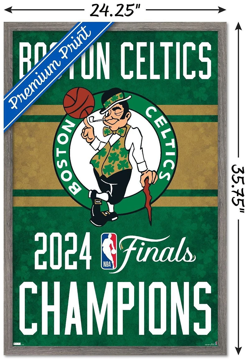 NBA Boston Celtics - 2024 NBA Finals Team Logo Wall Poster, 22.375" x 34" Framed