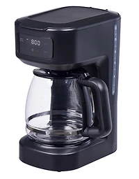 Cafetière programmable 12 tasses Mainstays avec écran tactile, noire