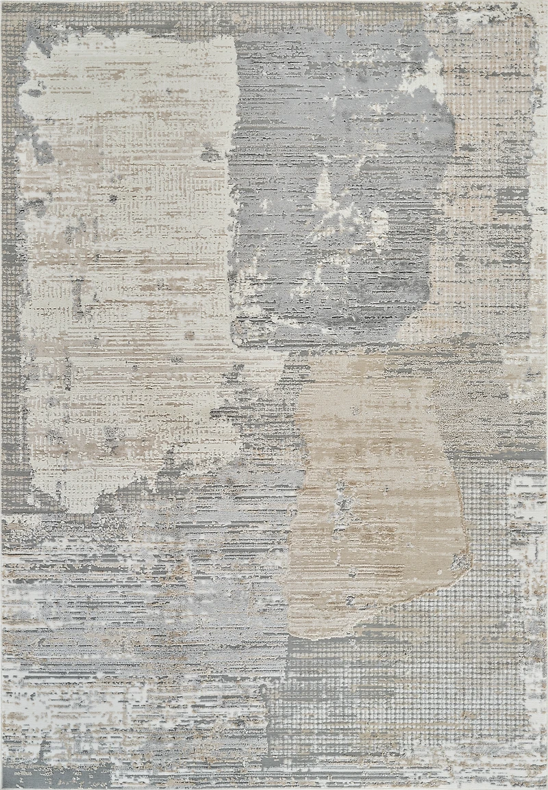 Rug Branch Nomad Abstract Indoor Area Rug, Cream Grey, Modern - Living Room, Bedroom, Dining Room, and Kitchen