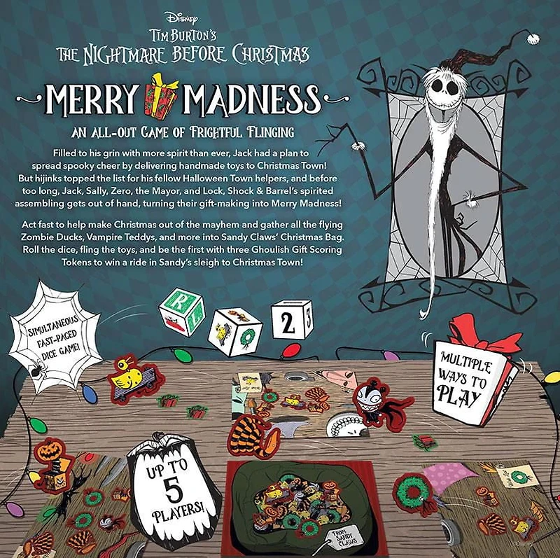 USAopoly Disney Tim Burton's The Nightmare Before Christmas Merry Madness Board Game