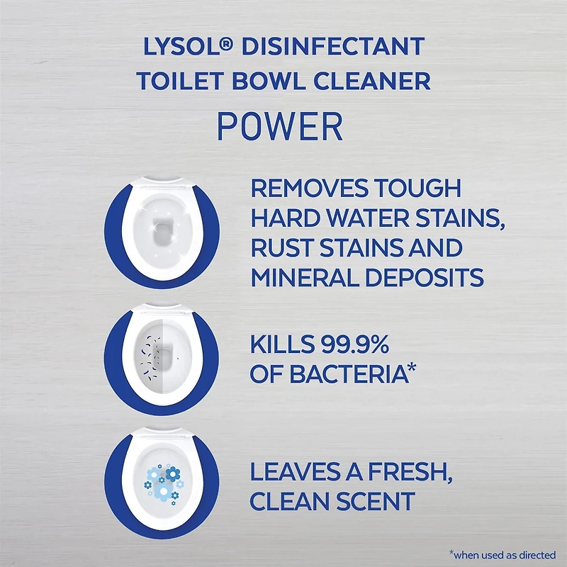 Lysol Bathroom Cleaning- Toilet Bowl Cleaner, Power, Family Pack, 10X Cleaning Power, 4 x 946 mL