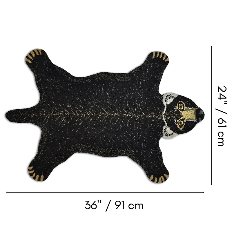 Fabstyles Black Bear Rug, Area Rag Rug for Living Room, Hallway, Patio, Bedroom