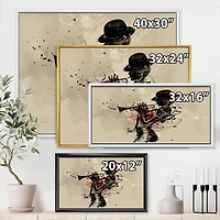 Designart Woman Playing Jazz Trumpet FLOAT FRAME WALL ART