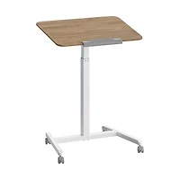 Seville Classics Natural Wood airLIFT® Pneumatic Tilting Mobile Desk Cart