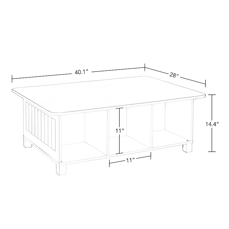 RiverRidge® Home 6-Cubby Storage Activity Table in White for Kids with 2-Piece Bins