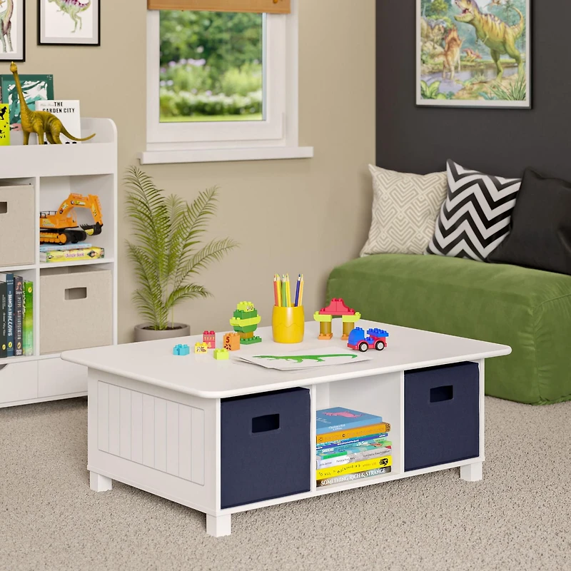 RiverRidge® Home 6-Cubby Storage Activity Table in White for Kids with 2-Piece Bins