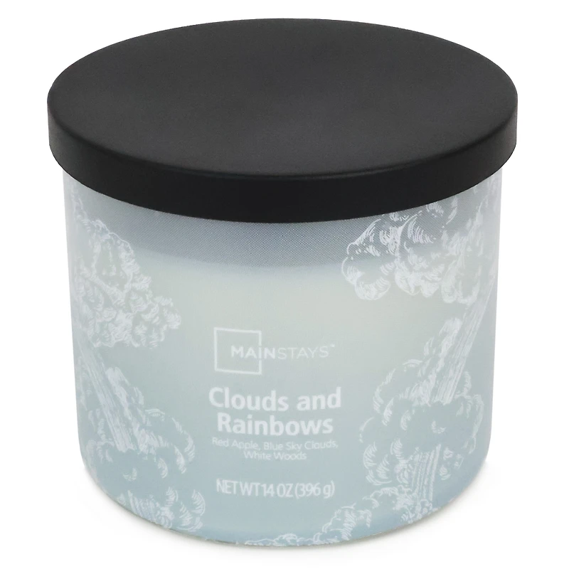 Mainstays 3-Wick Textured Wrapped Clouds and Rainbows Scented Candle, 14 oz