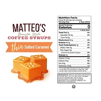 Matteo's Sirop Aromatisant pour Café Sans Sucre, Caramel Salé