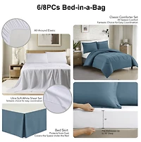 Swift Home Luxury 6 Piece Bed in a Bag, All Season Complete Bedding Set, Twin/ Twin XL