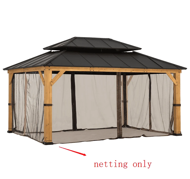 Sunjoy Replacement Mosquito Netting Panles,Waterproof 4-Panel Screen Walls for 12 x 16 ft  Gazebo, Patio & Backyard Protection