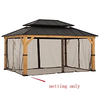 Sunjoy Replacement Mosquito Netting Panles,Waterproof 4-Panel Screen Walls for 12 x 16 ft  Gazebo, Patio & Backyard Protection