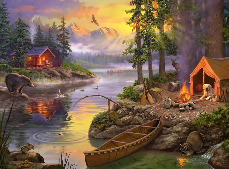 Buffalo Games - Le puzzle David Stevenson - The Lake House - en 1000 pièces