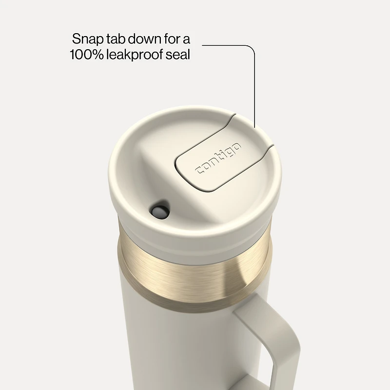 Contigo SnapSeal Travel Mug with Handle, 20 oz (591 ml), Leakproof Insulated Stainless Steel Tumbler for Hot Coffee & Tea, BPA & Lead-Free