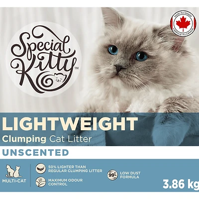 Special Kitty Litière pour Chats Agglomérante Légère Non Parfumée 3.86kg