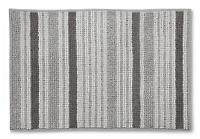 Mainstays Noodle Chenille Grey Stripe Bath Mat, 20"x30"