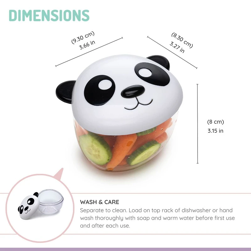 Melii Animal Snack Container for Toddlers and Children, Panda, 7.84 oz / 232 ml
