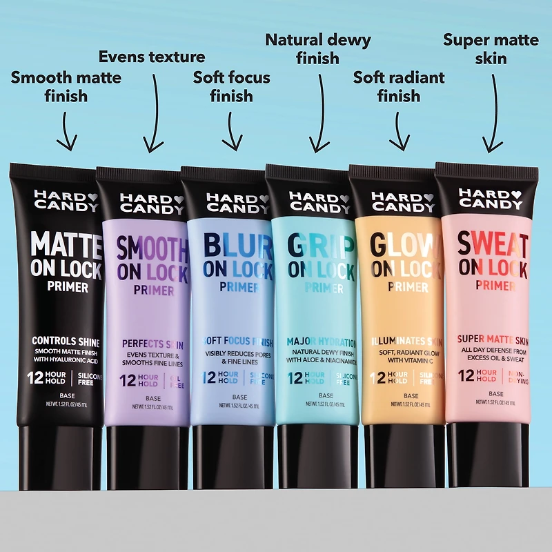 Hard Candy Grip On Lock Water-based 12-Hour Face Primer, Hydrating, Aloe Vera, Niacinamide