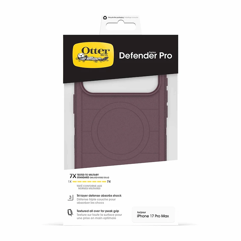 OtterBox Étui Defender Pro MagSafe avec Contrôle de la Caméra Trailhead (Violet) pour iPhone 17 Pro Max