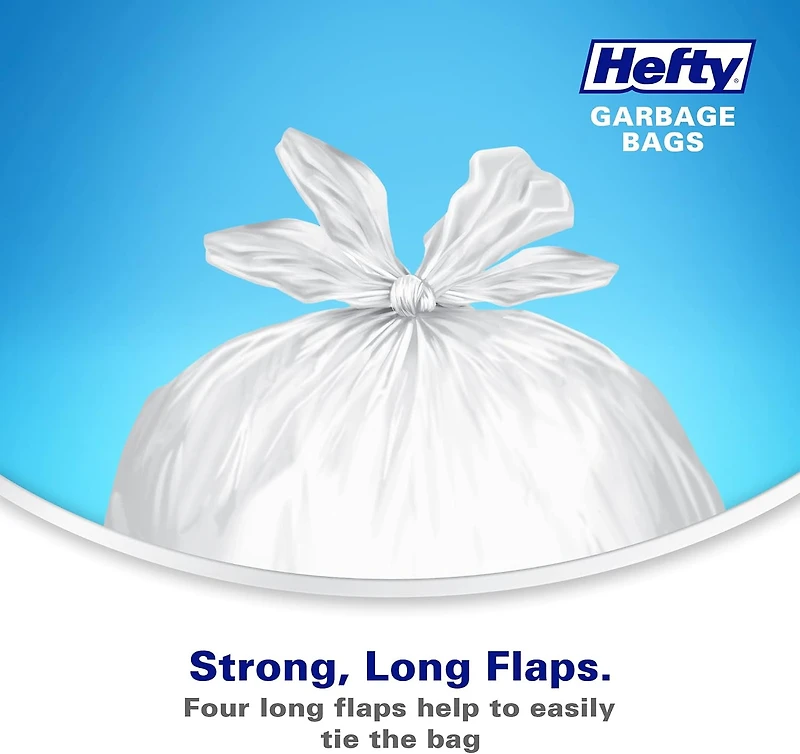 Hefty Easyflaps™ Lot de sacs poubelle solides pour cuisine Blanc Taille XS l