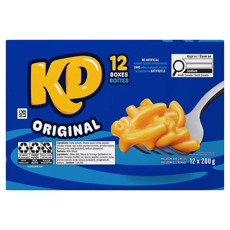 Kraft Dinner Original Macaroni and Cheese Dinner Box, Case, Shelf-Stable
