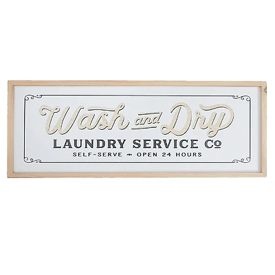 Framed Wooden Sign Wash And Dry