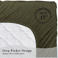 Mainstays Cotton Rich Extra Soft Jersey Bed Sheet Set, King, Sea Turtle Green, 4 Piece