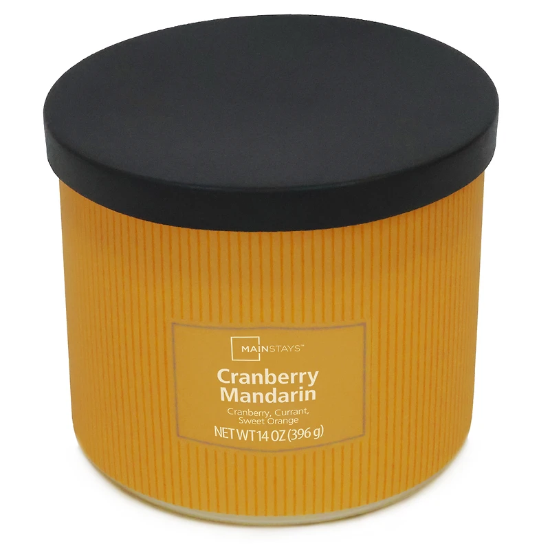 Mainstays 3-Wick Textured Wrapped Cranberry mandarin Scented Candle, 14 oz