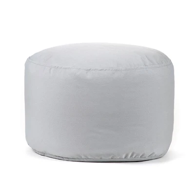 Pouf intérieur/extérieur Gouchee Home Soleil – Pouf argent hydrofuge rembourré de billes de polystyrène, léger et résistant, pour terrasse, balcon ou salon
