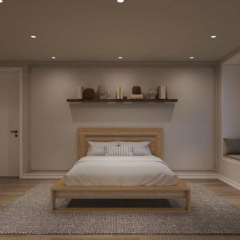 Morgan Queen Size Bedset with Headboard and Slatted Bedframe