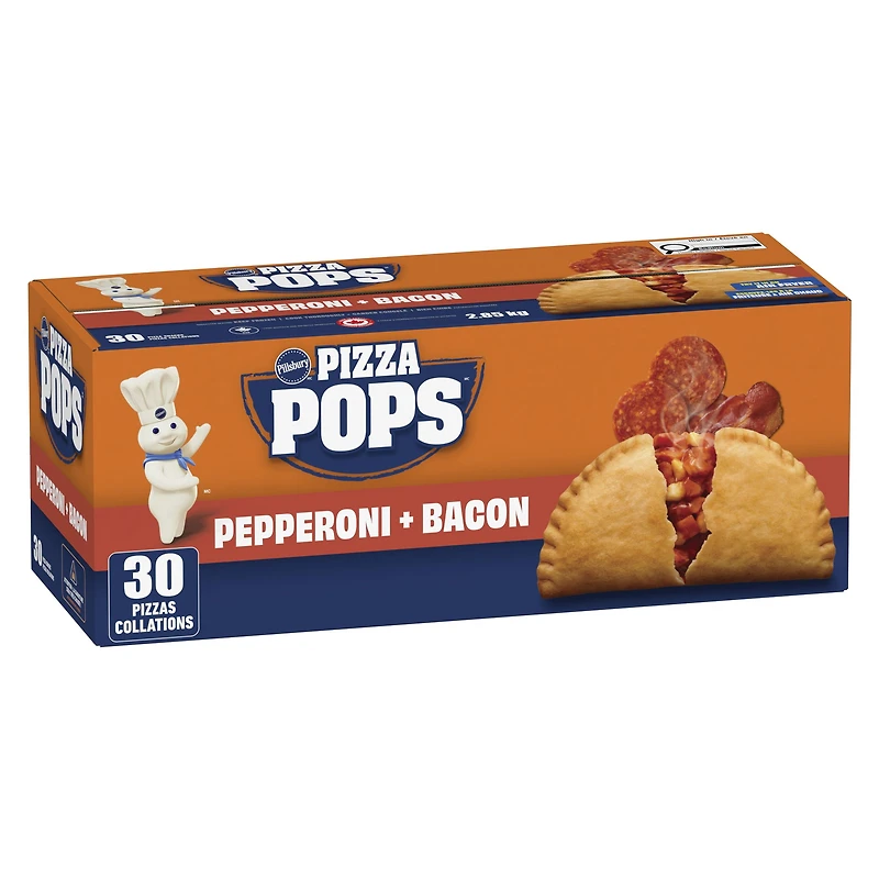 Pillsbury Pizza Pops, Pepperoni + Bacon Flavour, Frozen Pizza Snacks, 2.85 kg, 30CT, Contains: Wheat, Milk, 2.850kg