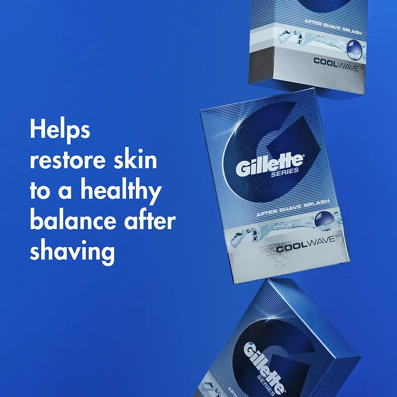 Gillette Series After Shave Splash for Men, Refresh and Moisturize, Cool Wave Scent, 100 ml