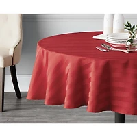 Hometrends Microfiber Stripe Tablecloth 70" Round, Red
