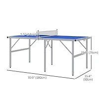 Soozier Ping Pong Table Set with Net Paddles Balls for Outdoor Indoor Blue
