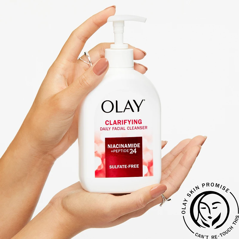 Olay Niacinamide + Peptide 24 Face Wash, Clarifying, Sulfate-Free, 473 mL