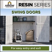 Arrow 4ft x 2ft x 6ft Ash White Resin Series Garden Shed