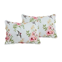 Marina Decoration Rich Printed Embossed Pinsonic Coverlet Bedspread Ultra Soft Bedding Summer Quilt Set with Shams, Pink Floral and Birds Pattern